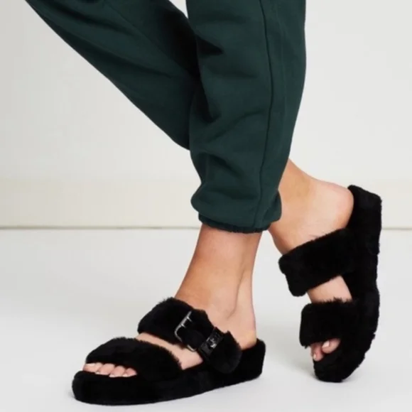 UGG Fuzz Yeah Black Slides Size 11 NWOB - Picture 2 of 9